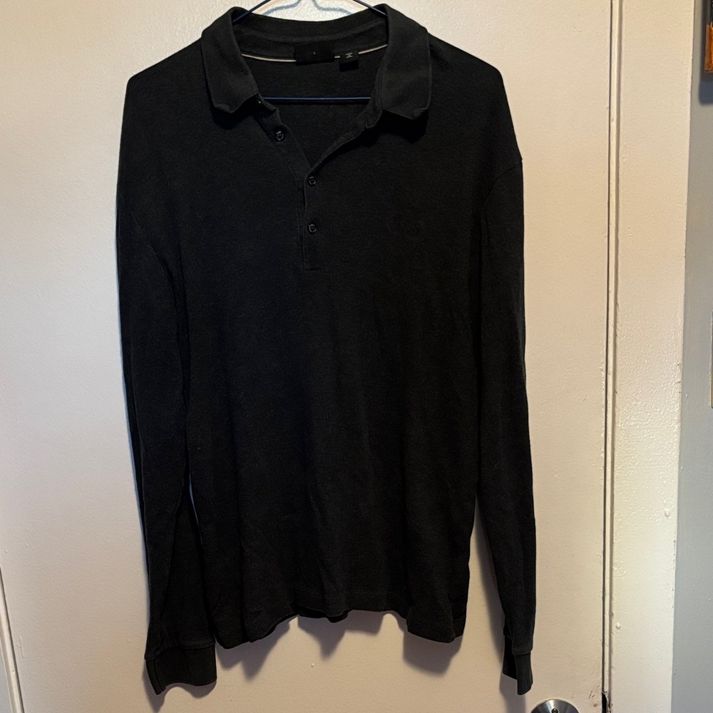 Hugo Boss Regular Fit Men's Black Polo Shirt